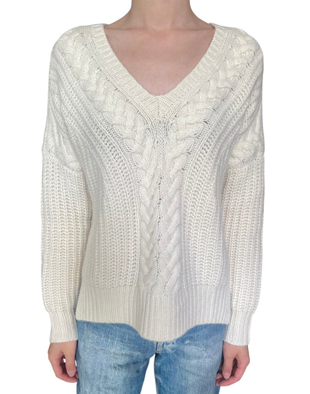 La Linge Ivory Cashmere Knit Sweater - S / US 6