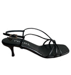 Prada Black Strappy Logo Sandals - 36.5