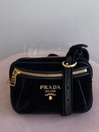 Prada Black Velluto Velvet Belt Bag