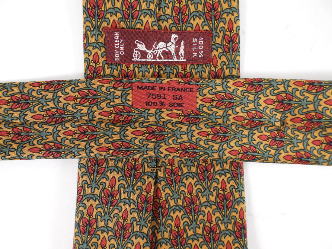 Hermes Vintage Silk Twill Pattern Tie