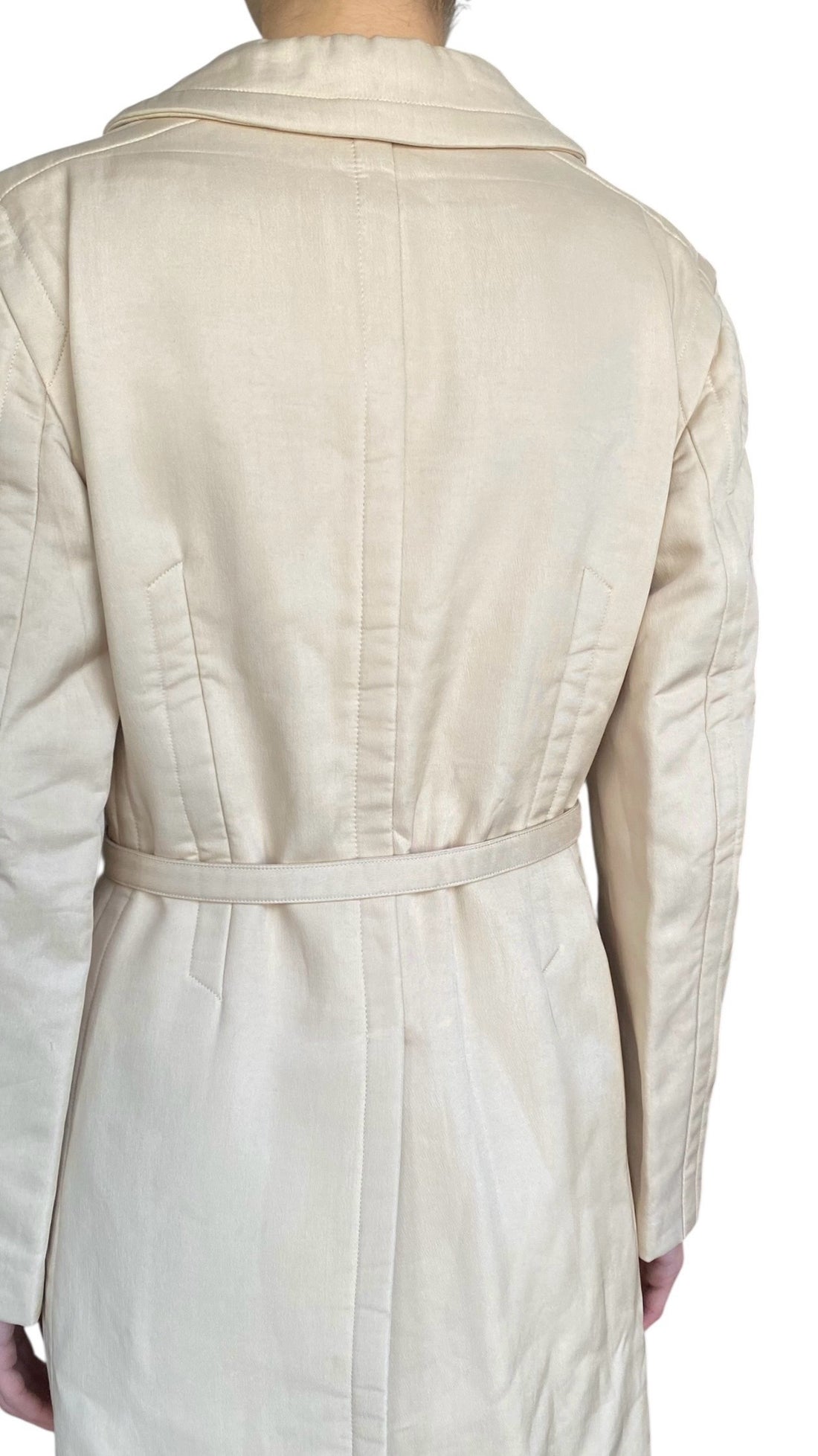 Comme Des Garçons Ivory 2005 "Broken Bride" Wedding Ensemble Dress Coat - L