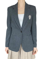 Brunello Cucinelli Grey Badge Detail Piqué Blazer - IT 40 / US 4