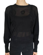 Louis Vuitton Black Cashmere Blend Circle Motif Knit Long Sleeve Top - S