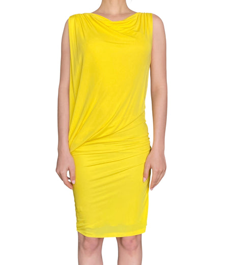 DSQUARED2 Yellow Rayon Draped Mini Dress - S