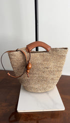 Hunting Season Natural Raffia Woven Two Way Basket Bag