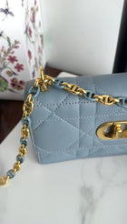 Dior Blue Leather Cannage Miss Caro Mini Chain Bag