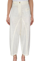 Giorgio Armani Ivory Jersey Knit Relaxed Trousers - IT 44 / US 8