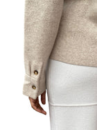 La Linge Oatmeal Beige Cashmere Blend Polo Sweater - S