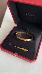 Cartier 18k Yellow Gold 4 Diamond Love Bracelet - 17