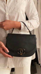 Chanel Black Leather Medium Coco Curve CC Flap Bag
