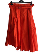 Fendi Orange Pleated Asymmetrical Skirt