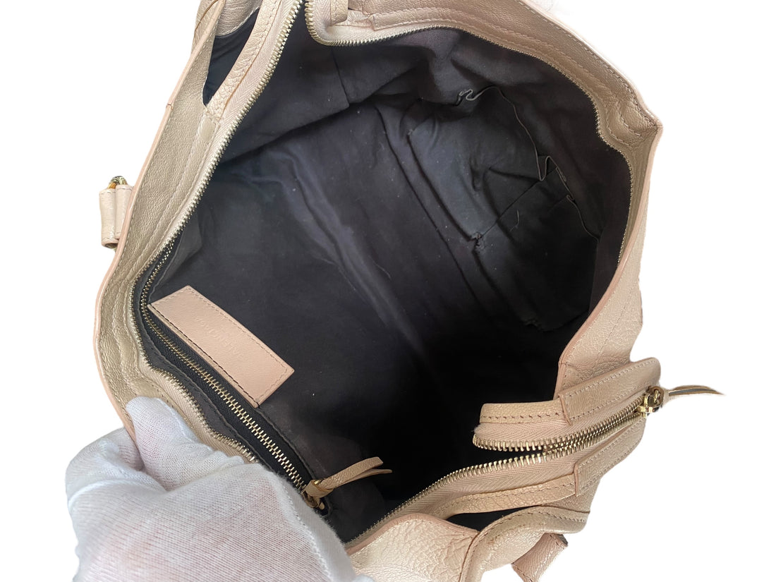 Balenciaga Beige Edge Motocross City Bag