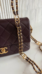 Chanel 23C Plum Quilted Caviar Leather Small CC You Flap Bag