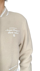 Givenchy Beige Wool Logo Embroidered Varsity Bomber Jacket - S / US 4-6