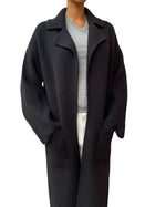 Toteme Black Wool Rib-Knit Cardigan Coat - XXS / US 2-8