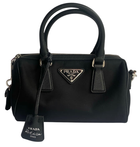 Prada Black Re-Nylon Top Handle Crossbody Bag