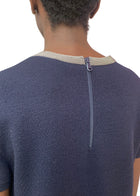 Brunello Cucinelli Navy Wool Monili Shift Dress - M / US 6-8