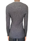 Prada Silver Metallic Ribbed Knit Cardigan - S / M