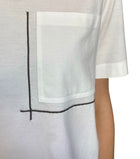Brunello Cucinelli White Cotton Monili Pocket Tee Shirt - S / US 6