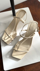 Aeyde Ivory Leather Elise Strappy Heel Sandals - 36.5 / 6.5