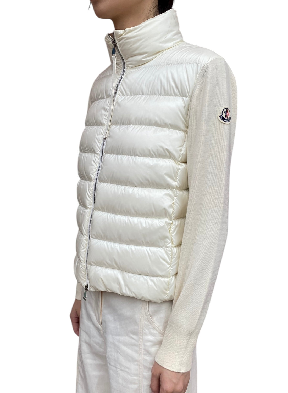 Moncler Ivory Tricot Padded Cardigan - M / US 6-8