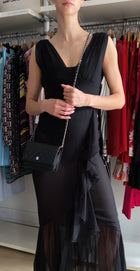 Chanel Black Lambskin Leather CC Classic Wallet on Chain SHW