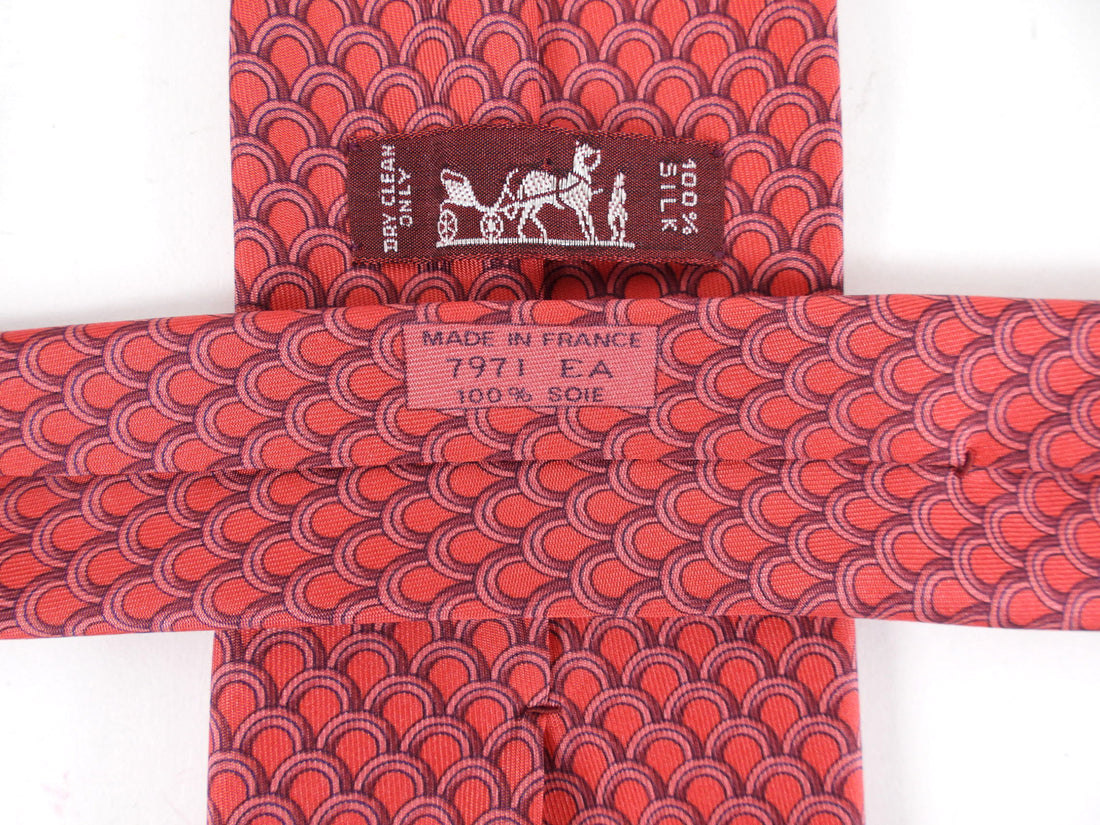 Hermes Vintage Silk Twill Pattern Tie