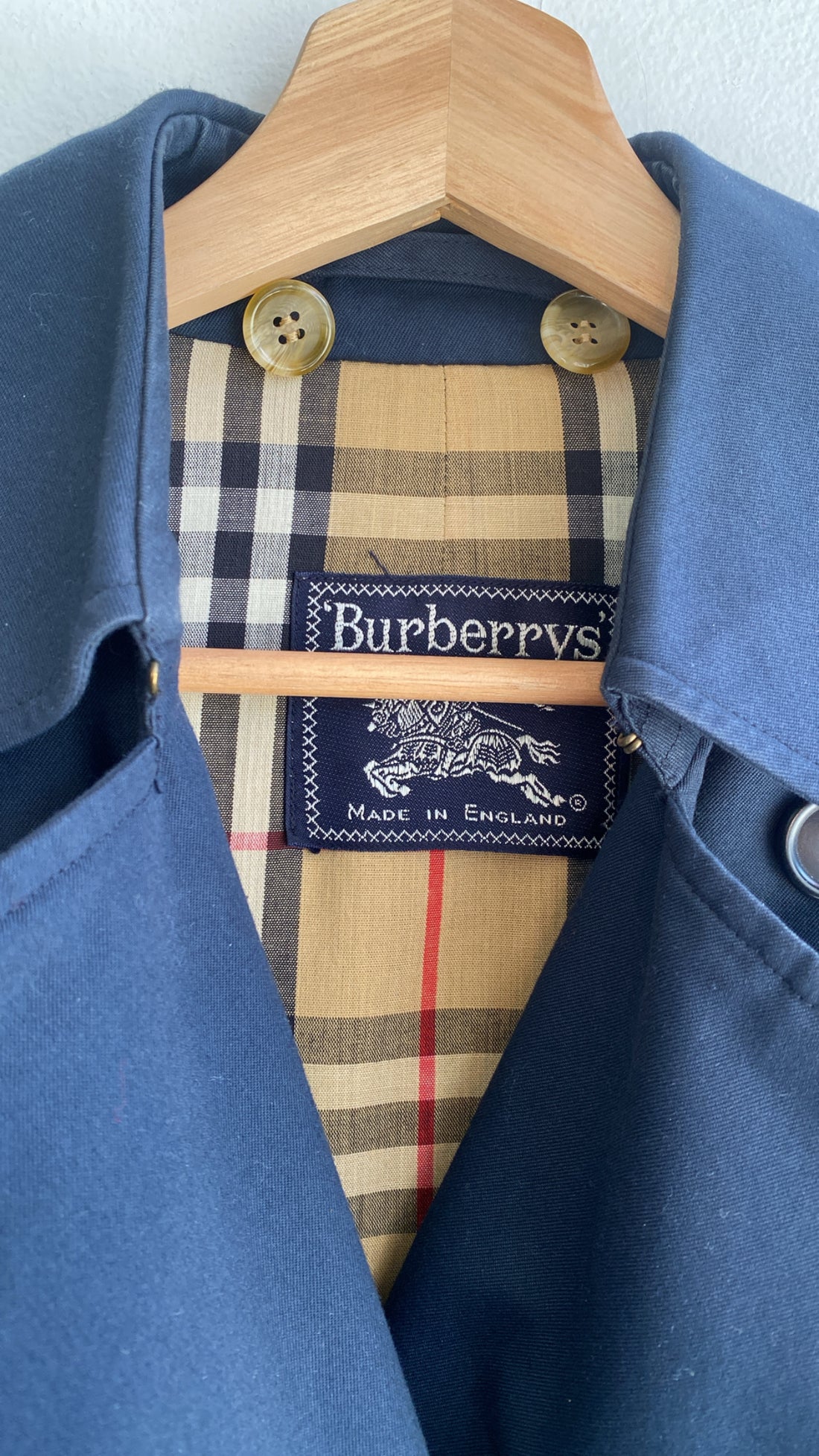 Burberry Vintage Navy Trench Coat