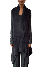 Rick Ownes Black Alpaca Wrap Cardigan - L