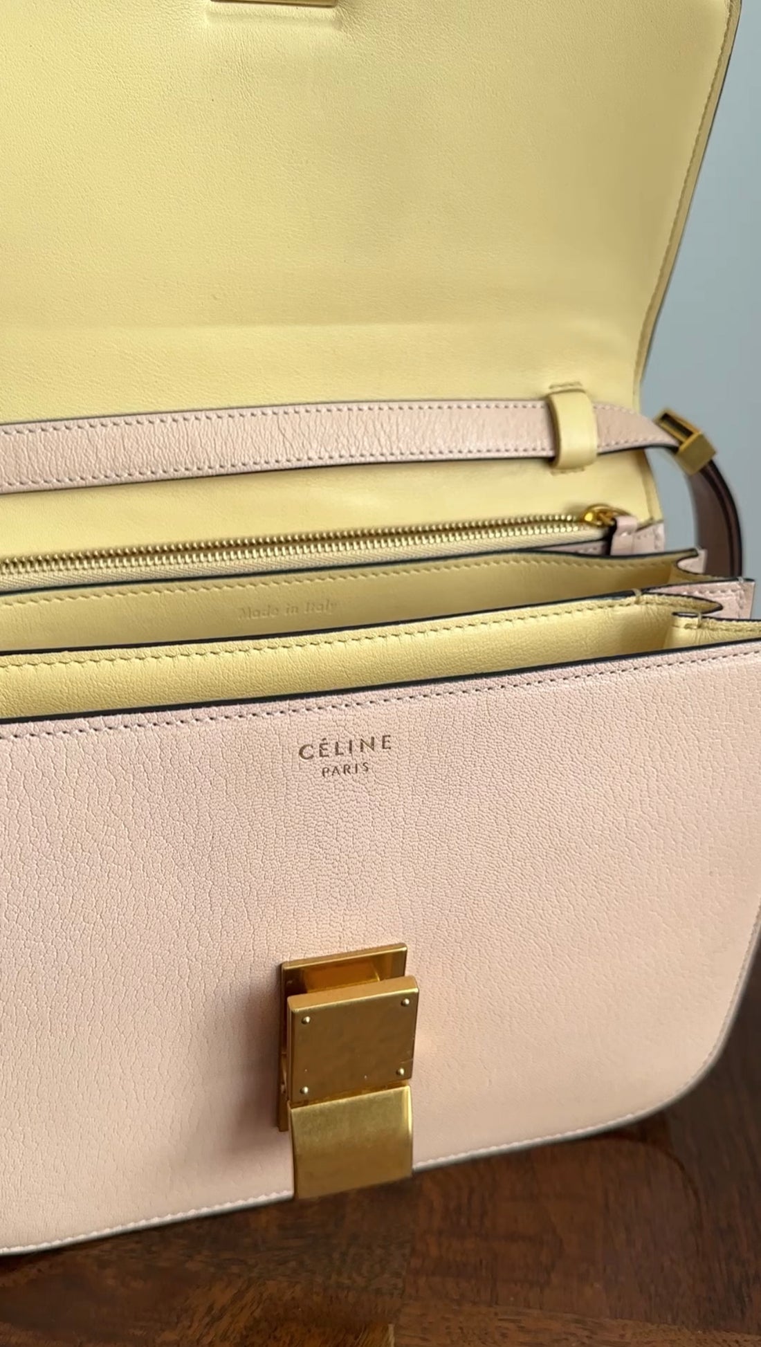 Celine Nude Calfskin Leather Medium Classic Box Bag