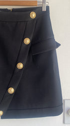 Balmain Asymmetrical Button Skirt - 40