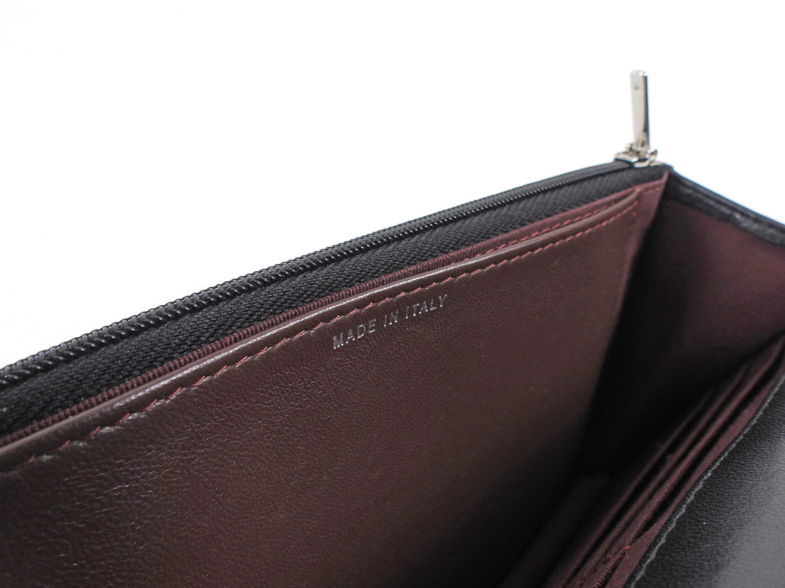 Chanel Black Lambskin Leather CC Classic Wallet on Chain SHW