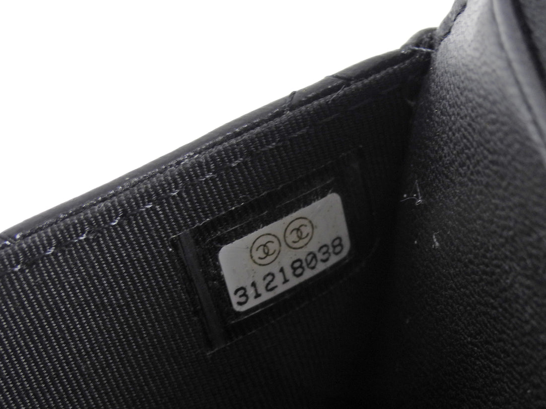 Chanel Black Lambskin Leather CC Classic Wallet on Chain SHW