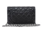 Chanel Black Lambskin Leather CC Classic Wallet on Chain SHW