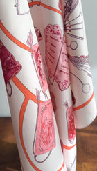 Hermes Carnets De Bal 90cm Silk Scarf Coral Ivory Purple