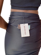 Balenciaga Black Rouched Stretch Nylon Mini Skirt - 38 / US 4