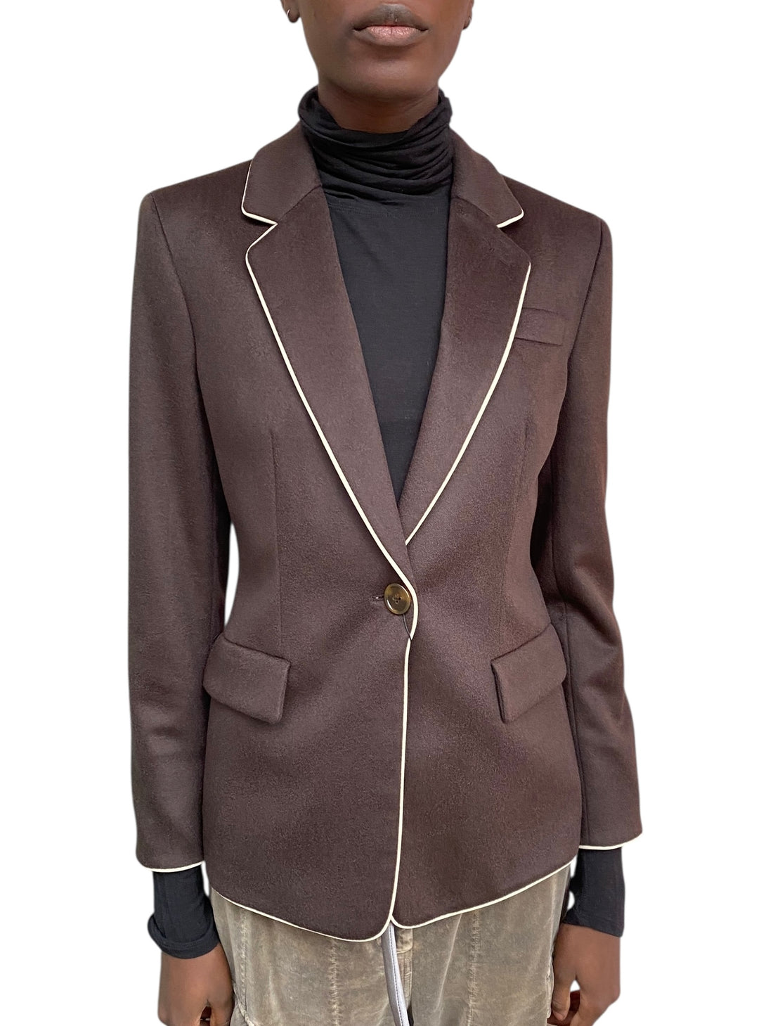 Giorgio Armani Brown Cashmere Blazer - 42 / US 6
