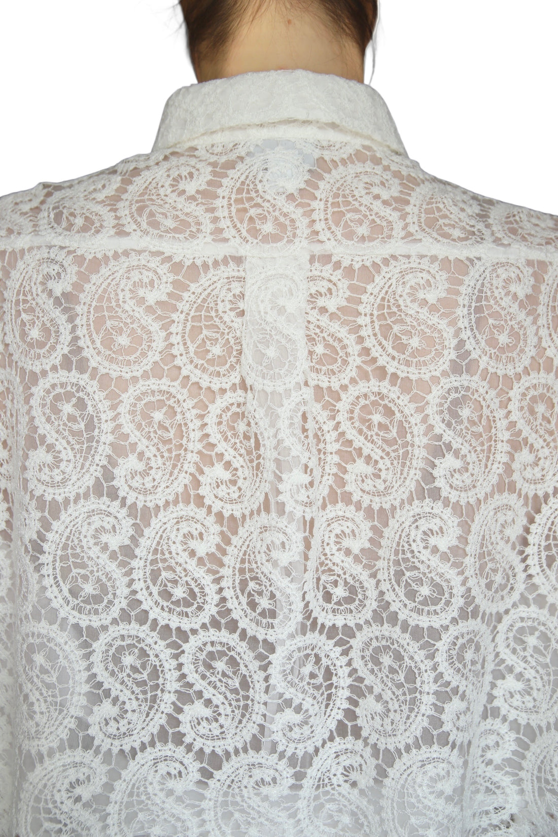 Giambattista Valli White Lace Cropped Shirt - 42 / US 6