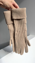 Hermes Beige Camel Wool Gloves - M