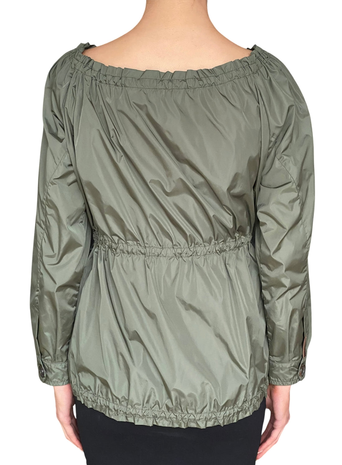 Prada Sport Army Green Vintage Nylon Drawstring Rain Jacket - S / US 4-6