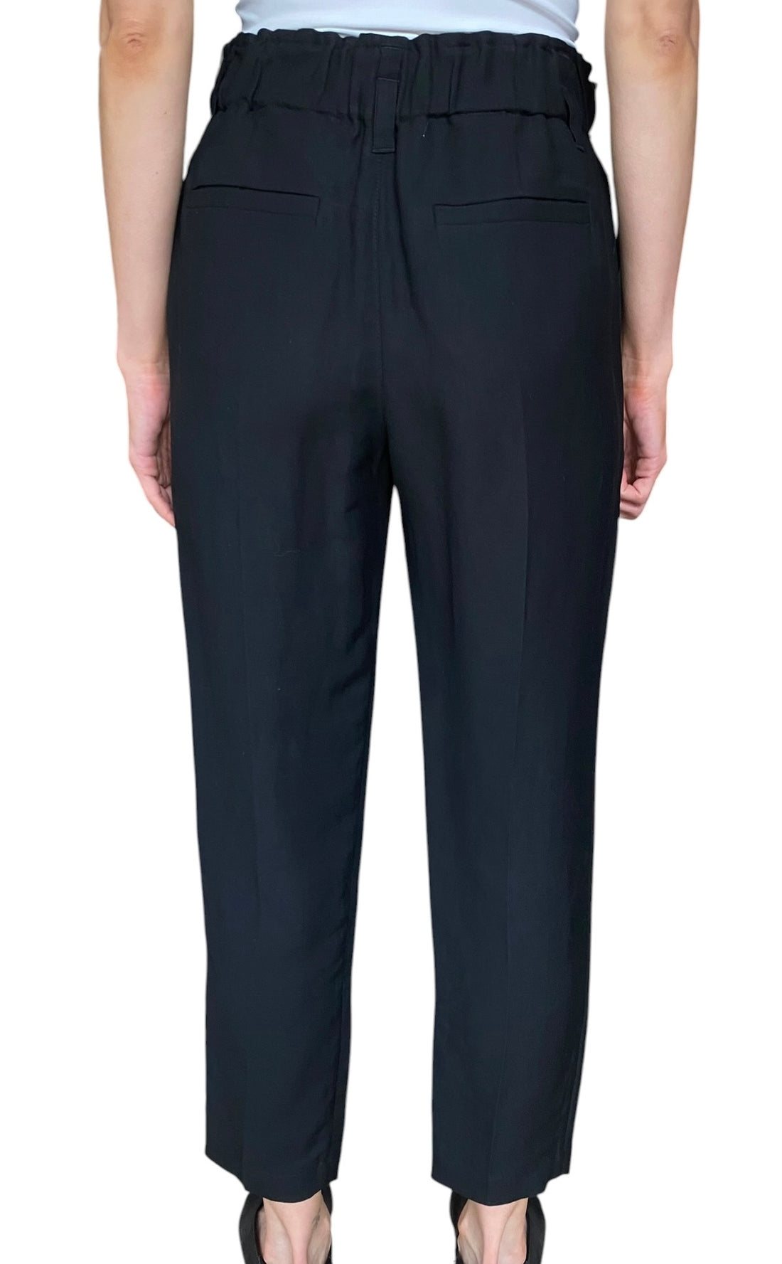Brunello Cucinelli Black Linen Elastic Waist Slim Trouser - IT 40/ US 4