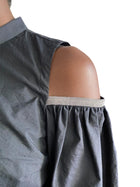 Brunello Cucinelli Crinkled Cotton Exposed Shoulder Belted Shirt Dress - S