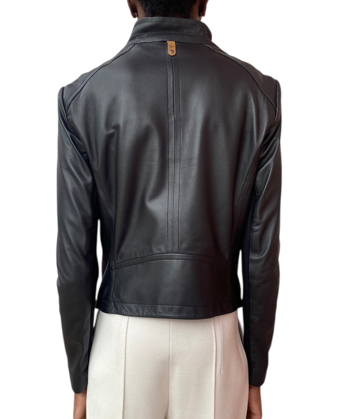 Mackage Black Smooth Leather Biker Jacket - M / US 6