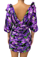 Gucci Purple Silk Poppy Floral Mini Dress - 42 / US 6