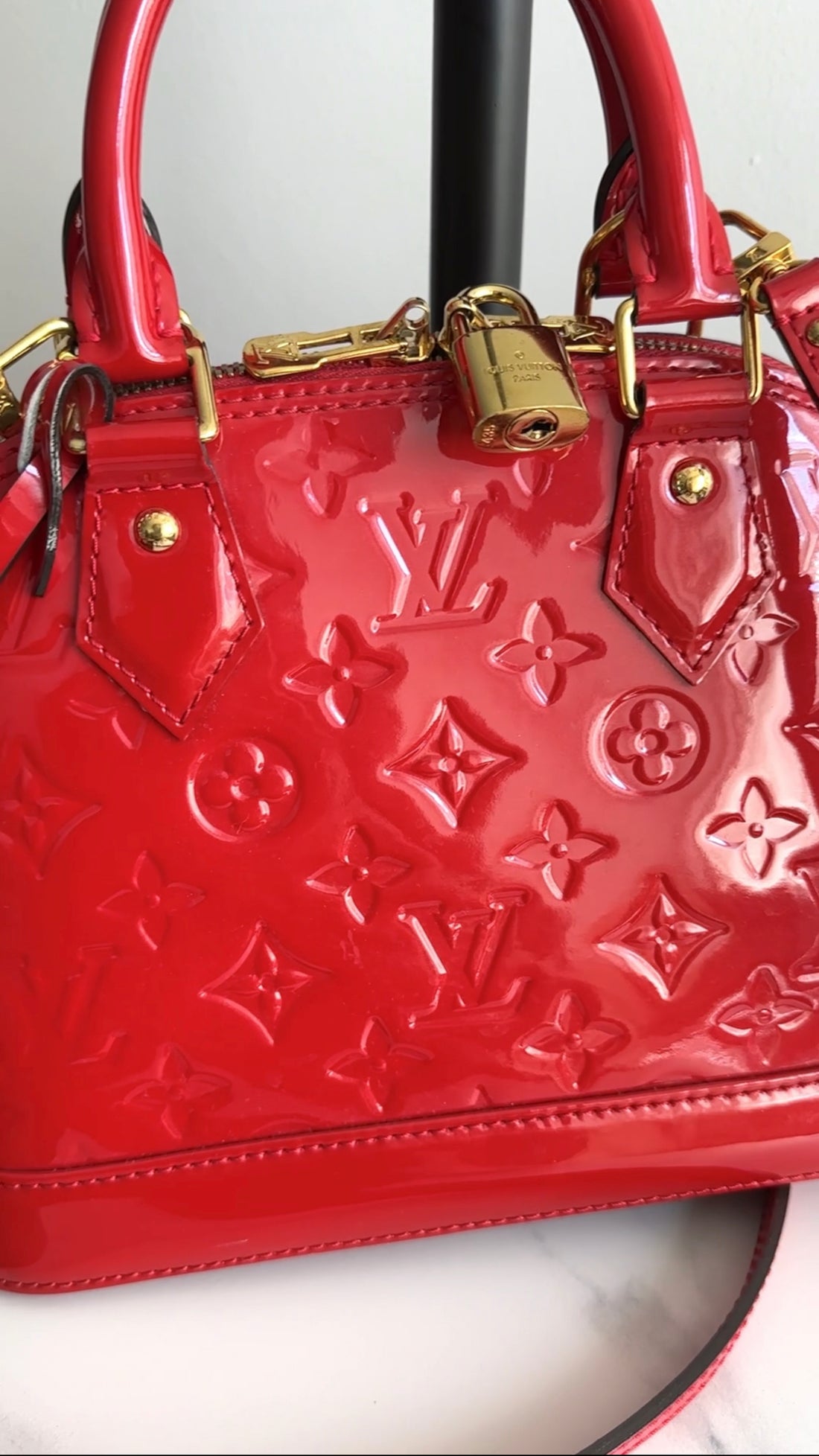 Louis Vuitton Alma BB Vernis Red Mini Bag