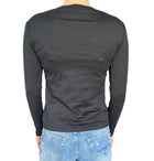 Saint Laurent Velvet Logo Long Sleeve Tee - S