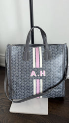 Goyard Grey Voltaire Satchel Tote Bag and Passport Holder Set