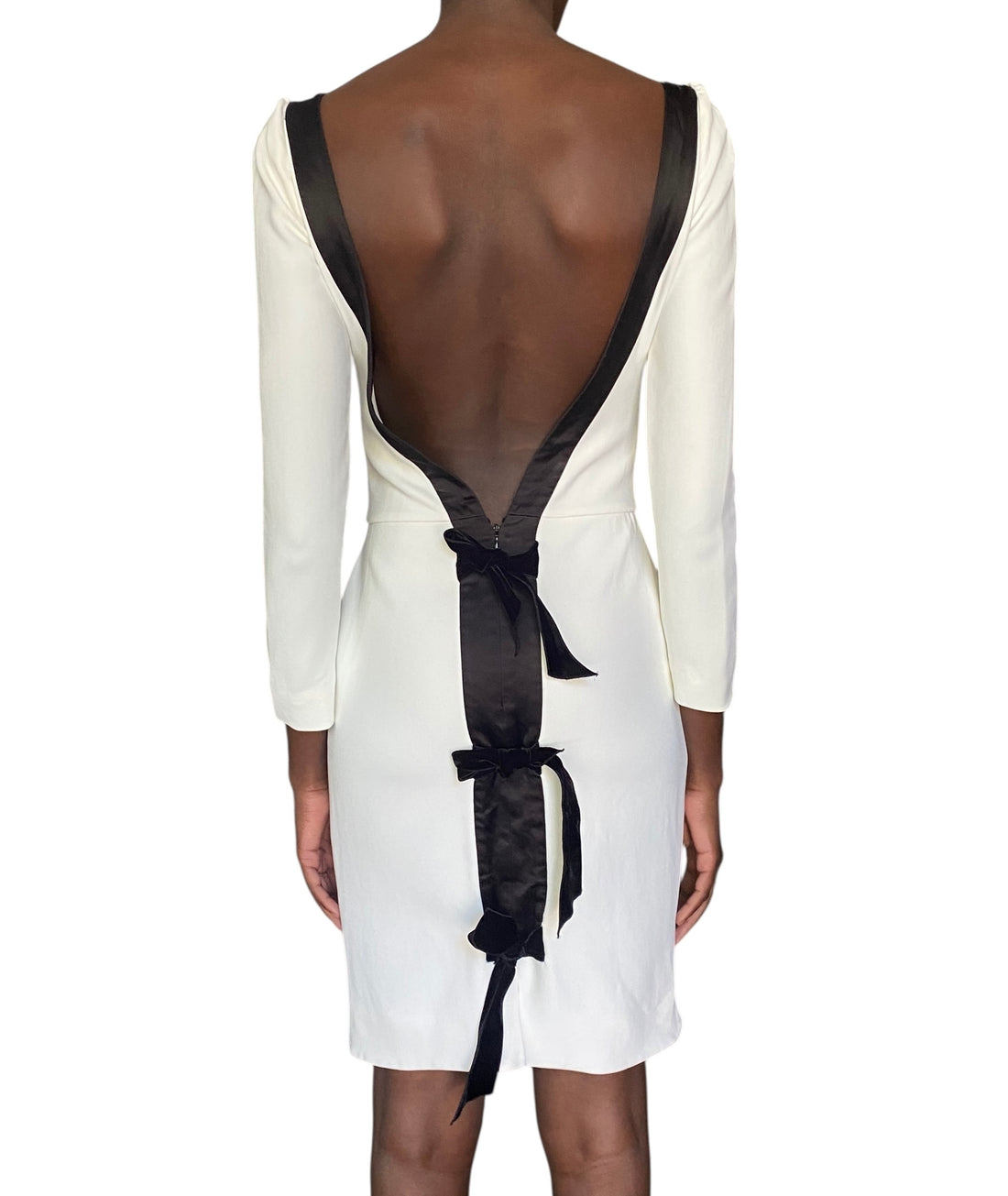 Tom Ford White Long Sleeve Backless Cocktail Dress - S / US 4
