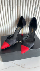 Chanel Vintage Match Stick Satin Cap Toe Pumps - 37.5