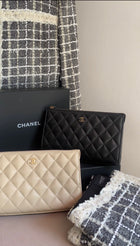 Chanel Black Caviar Quilted Leather Timeless Clutch Bag